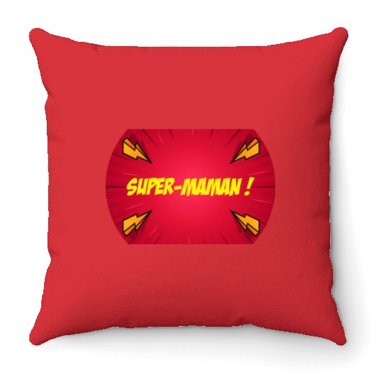 Super-mom super-hero. Best mom Mother's day Comics Throw Pillows