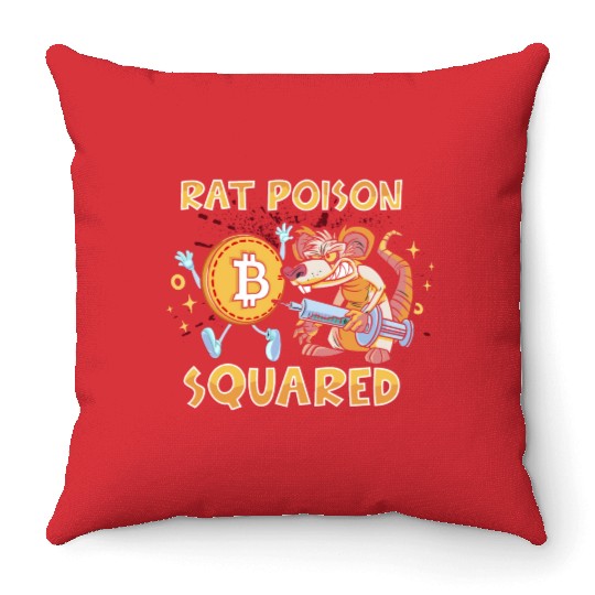 Rat Poison Squared funny Throw Pillows