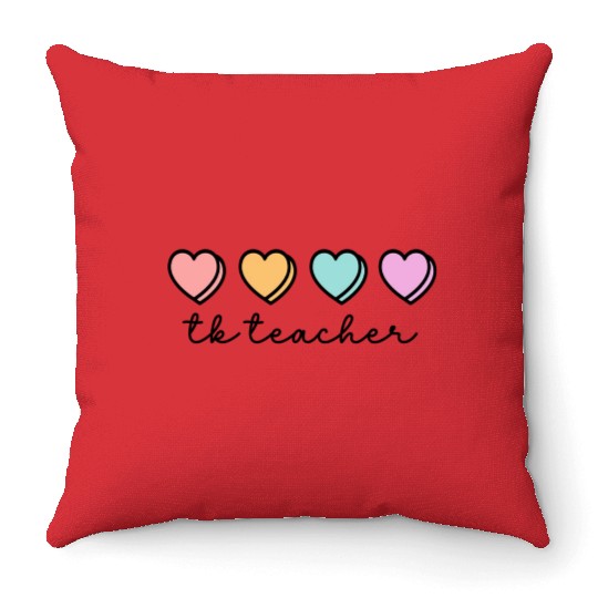 Transitional Kindergarten Teacher Cute Hearts Tk T Throw Pillows