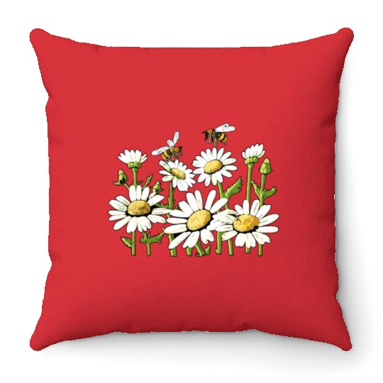 Marguerites Daisy Summer Daisies Flower Garden Throw Pillows