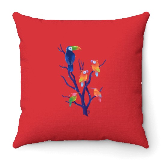 Birds Of Paradise Throw Pillows