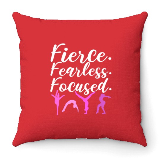 Fearless Gymnast Gymnastic Teacher Throw Pillows