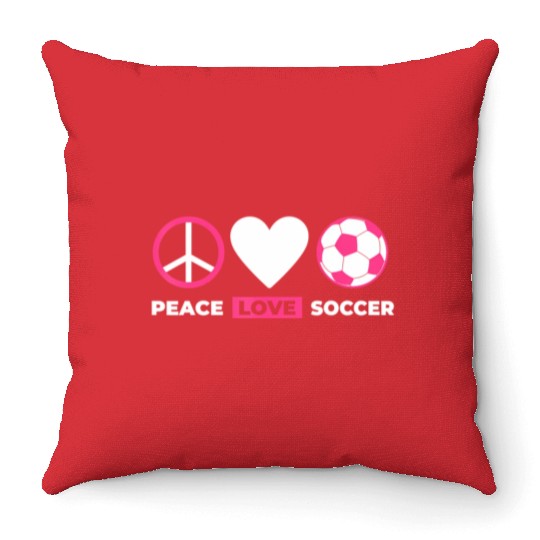 Peace Love Soccer Peace Sign Heart Peace Love Socc Throw Pillows