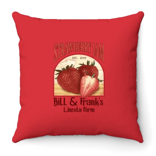 Bill and Frank Strawberry Jam The last of us Throw Pillows