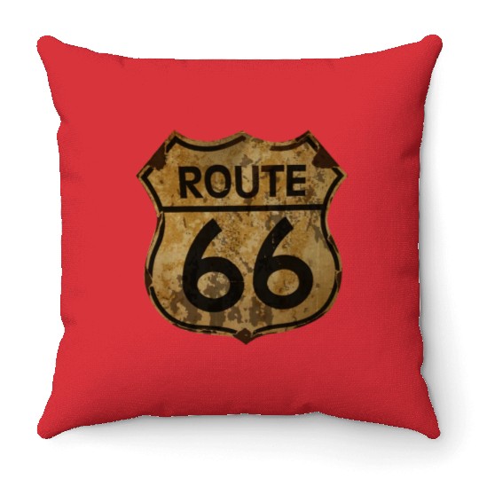 Route 66 USA Throw Pillows