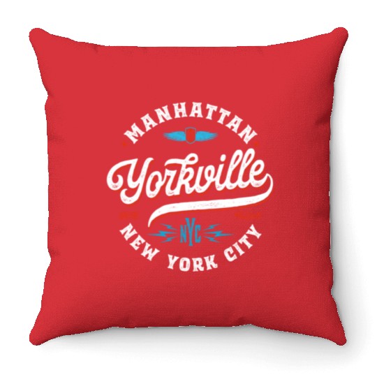 New York Manhattan Yorkville Throw Pillows