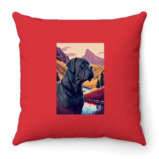 Cane Corso Nature Throw Pillows