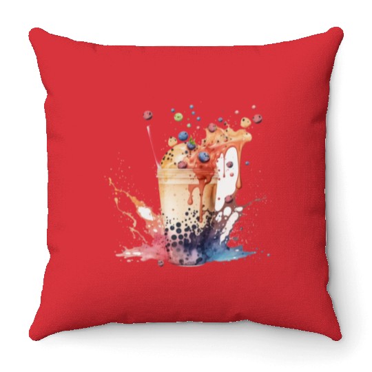 Boba Bubble Tea 6 Throw Pillows