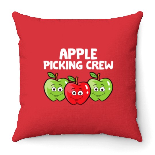 Apple Farmer Apple Lover Fruit Funny Apple Picking Throw Pillows