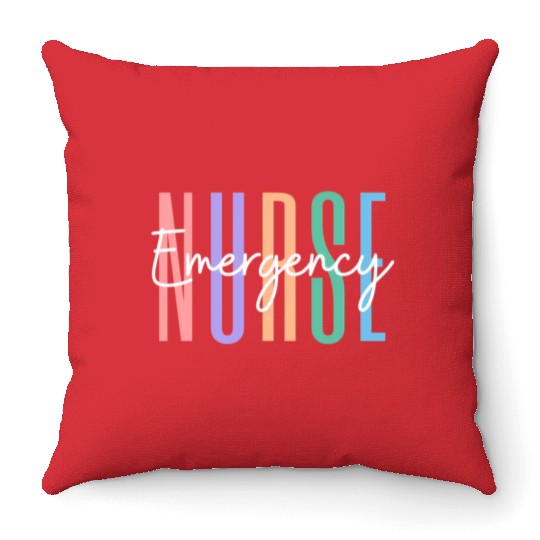 Er Nurse Emergency Room Nurse Registered Nurse Throw Pillows