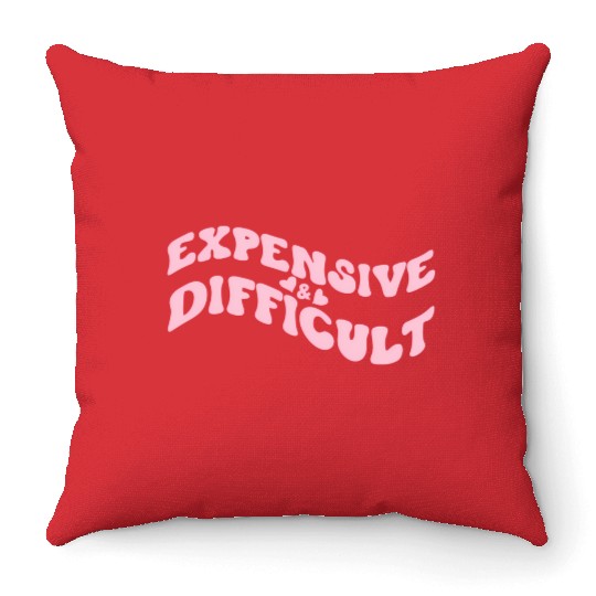 Expensive And Difficult Bougie Bougee Preppy Aesth Throw Pillows