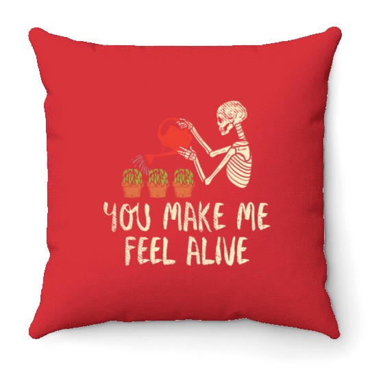 Plants Make Me Feel Alive My Garden Throw Pillows