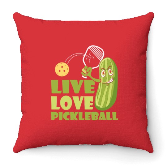 Live Love Pickleball Who Loves Pickle And Ball Throw Pillows
