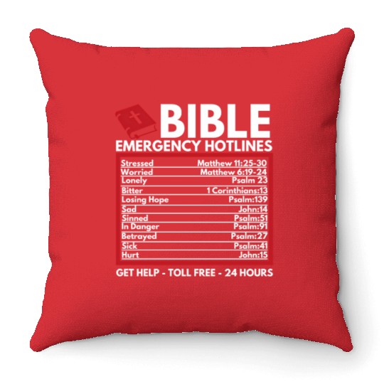 Bible Emergency Numbers Christian Bible Jesus Throw Pillows