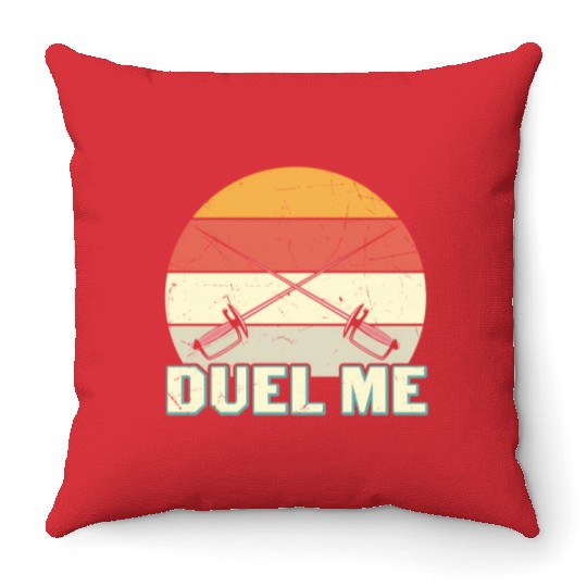 Duel Me Fencing Swords Sports Fencer Swords Throw Pillows