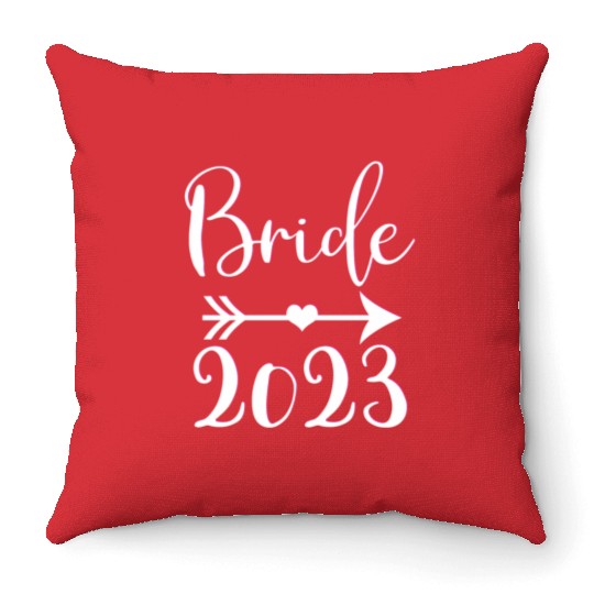 Bride To Be 2023 Engagement Getting Married Throw Pillows