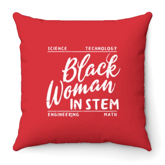 Black In Stem Science Math African Melanin Throw Pillows