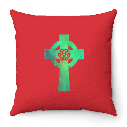 Irish Celtic Cross Knot St Patrick'S Day Christian Throw Pillows