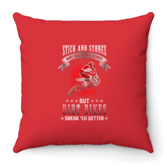 Dirt Bike Adrenaline Extreme Sport Fan Throw Pillows
