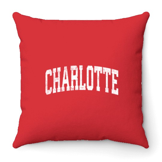 Charlotte North Carolina Nc Athletic Sports Throw Pillows