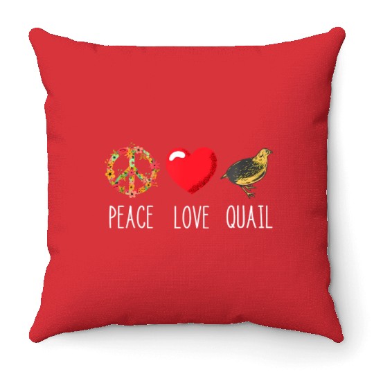 Quail Love Peace Quail Birds Lover Japanese Quail Throw Pillows