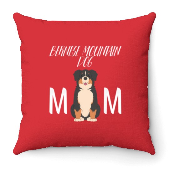 Bernese Mountain Dog Mum Mama Bernese Mountain Dog Throw Pillows