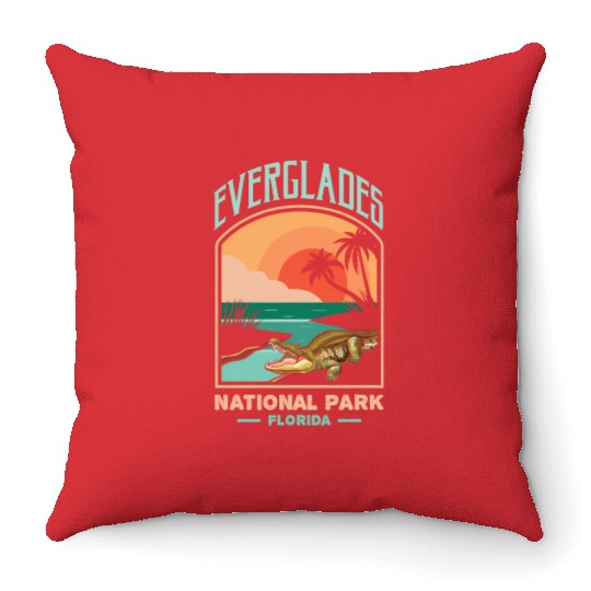 Everglades National Park Us Crocodile Florida Alli Throw Pillows