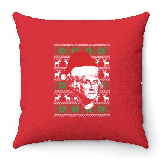 Ugly George Washington Patriotic President Throw Pillows