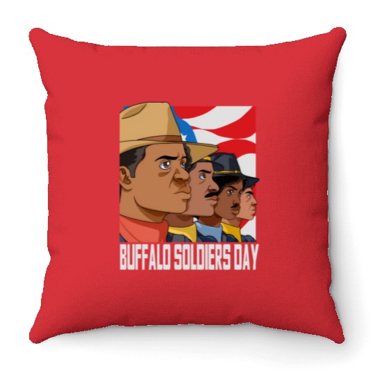 National Buffalo Soldiers Day July 28Th Patriotic Throw Pillows