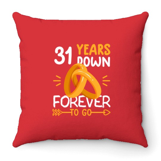 31St Wedding Anniversary 31 Years Throw Pillows