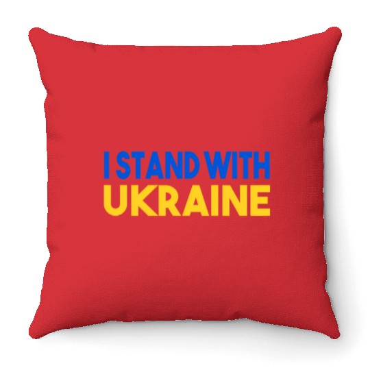 Ukraine Flag I Stand With Ukraine Mens Throw Pillows