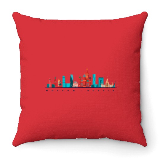 Moscow Skyline Russia Red Square Russian Throw Pillows