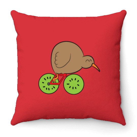 Kiwi Bird New Zealand Kiwi Bird And Kiwi Fruit Kiw Throw Pillows