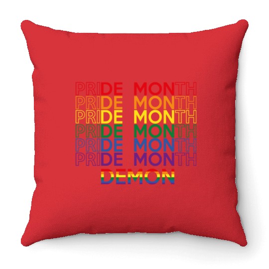 Pride Month Demon Throw Pillows