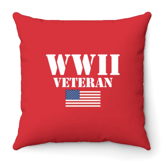 American Patriot Wwii Veteran Military World War 2 Throw Pillows