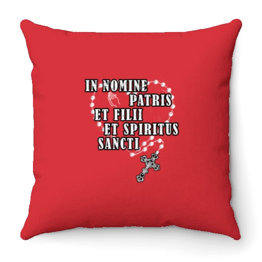 Latin Roman Catholic Rosary Religious Catholic Hol Throw Pillows