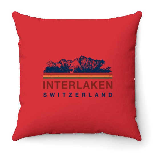 Switzerland Interlaken Swiss Mountain Climbing Throw Pillows