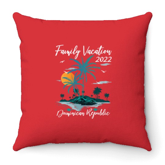 Sunset Family Vacation 2022 Dominican Republic Bea Throw Pillows