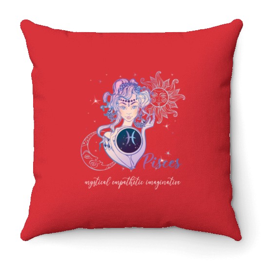 Pisces Zodiac Sign Pisces Horoscope Astrology Throw Pillows