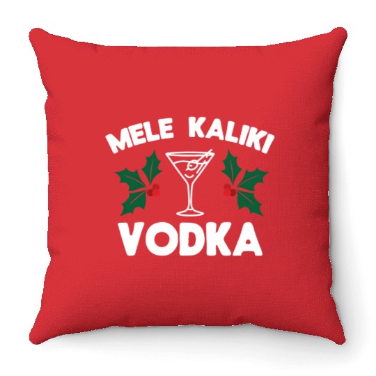 Mele Kaliki Vodka Kalikimaka Throw Pillows