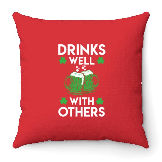 Green Beer St Patrick'S Day Throw Pillows