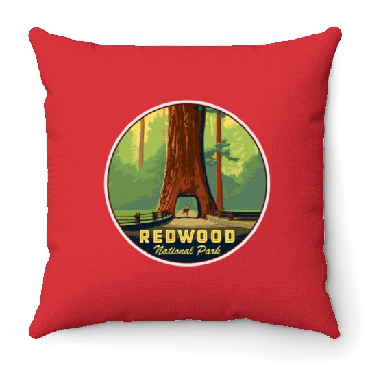 Redwood National Park Throw Pillows