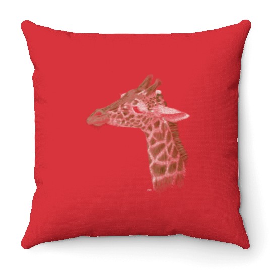 Giraffe African Wildlife Nature Outdoors Throw Pillows