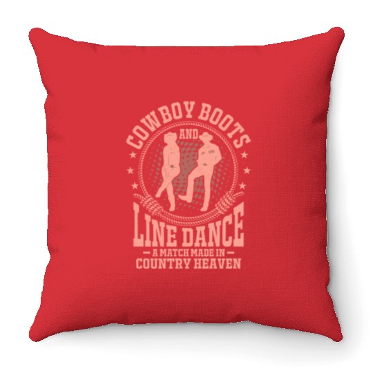 Cowboy Boots And Line Dance Western Country Music Throw Pillows