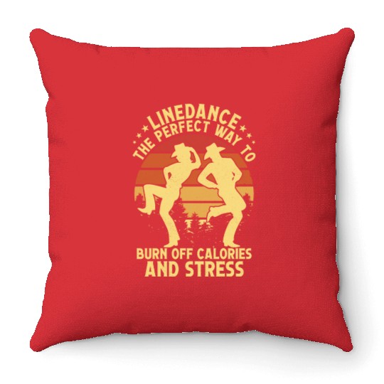 Linedance The Perfect Way Western Country Music Throw Pillows