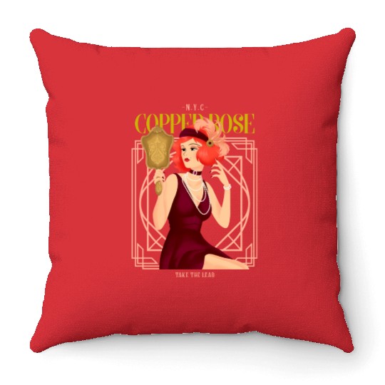 Nyc Copper Rose The Great Gatsby Throw Pillows