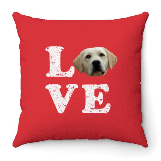 I Love My Yellow Lab Labrador Retriever Dog Throw Pillows