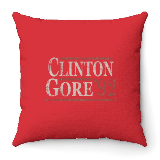 Distressed Bill Clinton Al Gore 1992 Throw Pillows