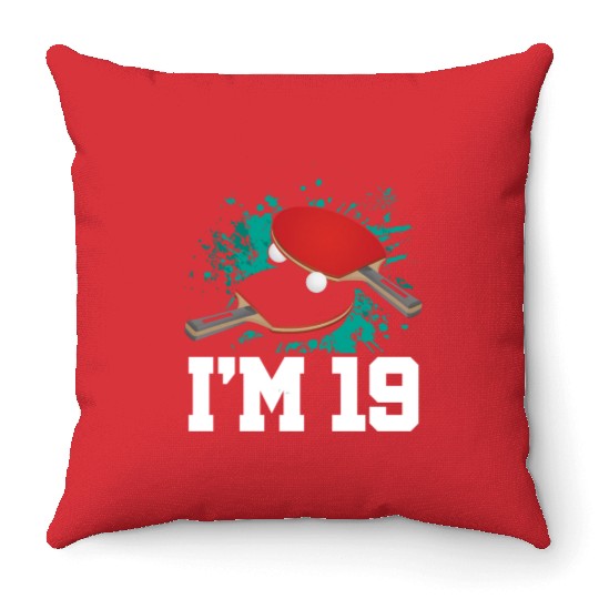 I'm 19 Table Tennis Player Sports Teen 19th Throw Pillows