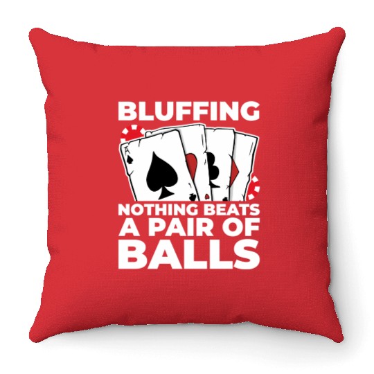 Gambling Casino Vegas Cards Texas Hold'Em Face Pok Throw Pillows